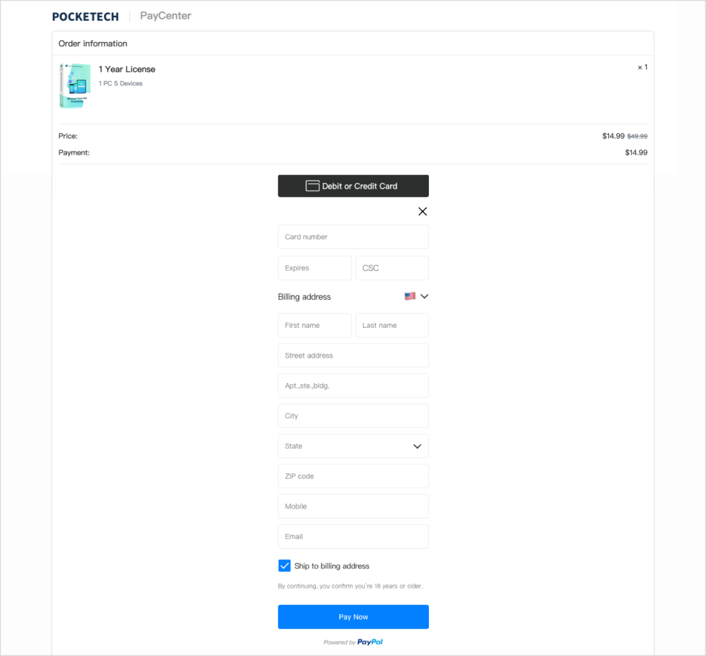 Payment Process - Tiger Pwd Recovery