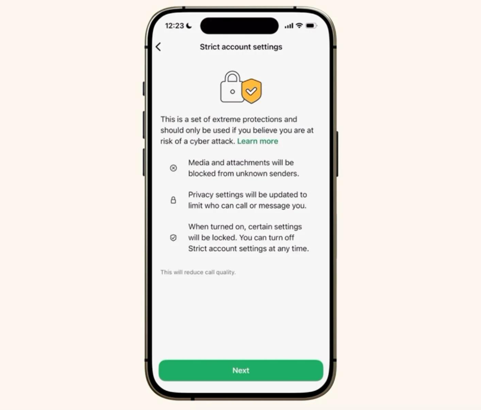 WhatsApp Strict Account Settings to boost account privacy